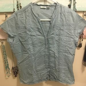 Lace and Sequin Trimmed Blouse